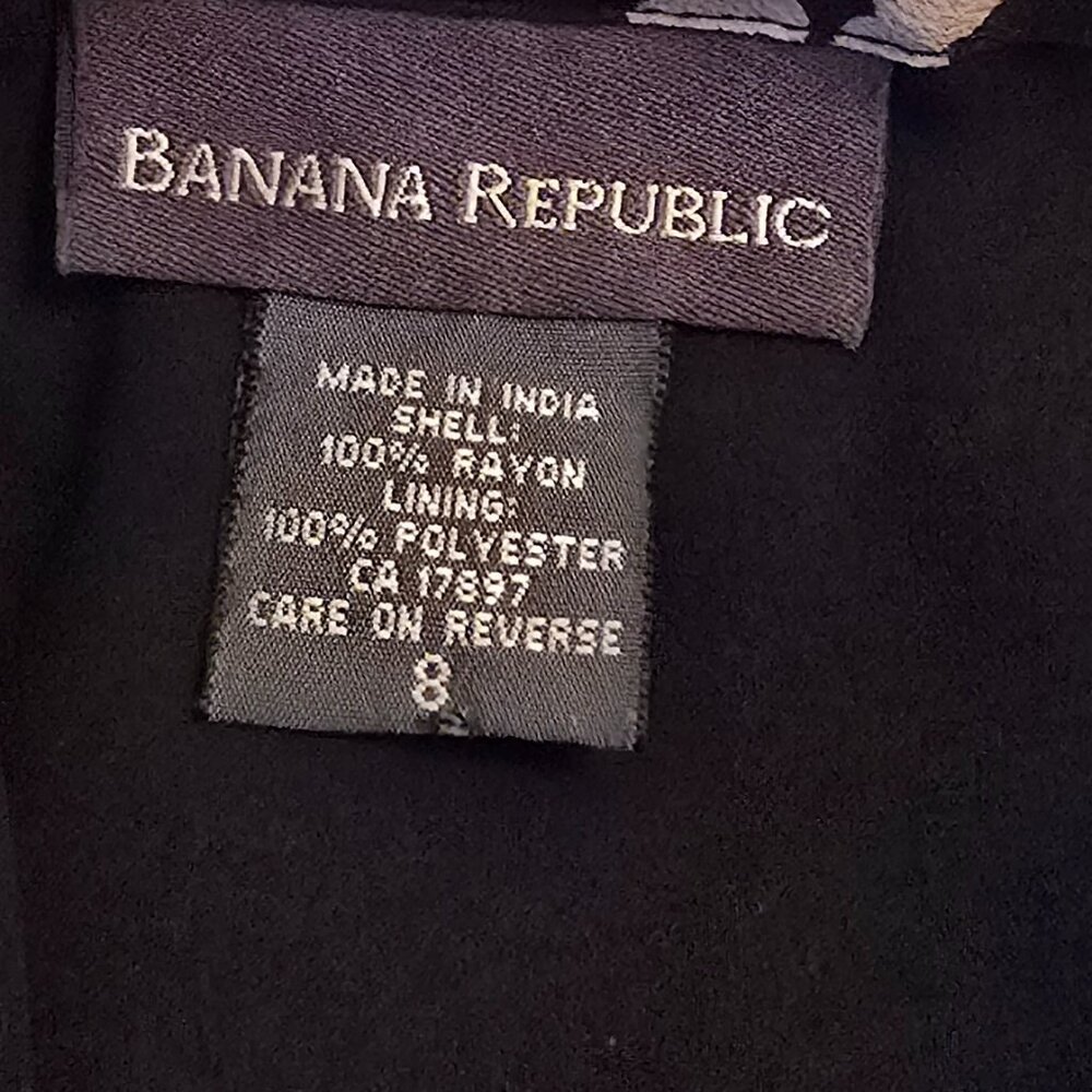 Banana Republic Black Skirt w/ Tan Flowers 8 - Picture 2 of 4